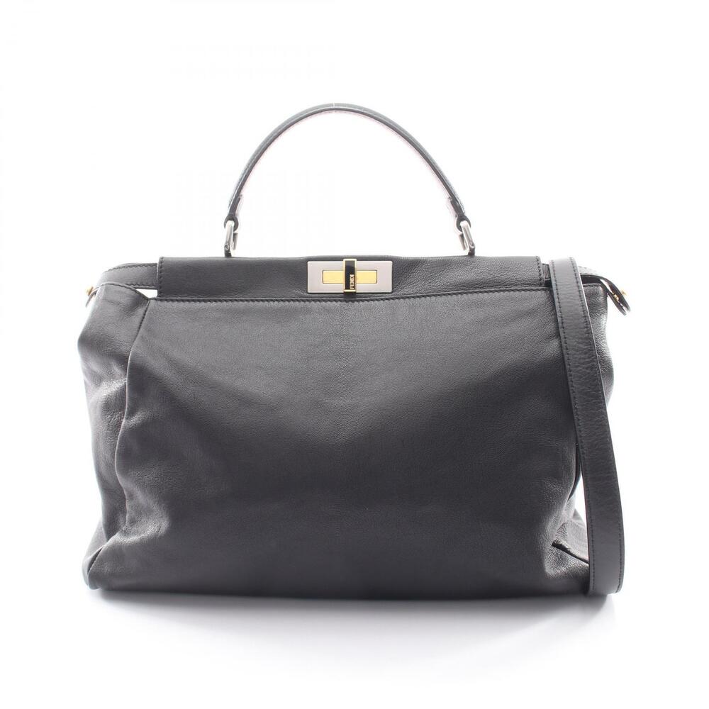 Fendi Peekaboo Handbag Leather Black